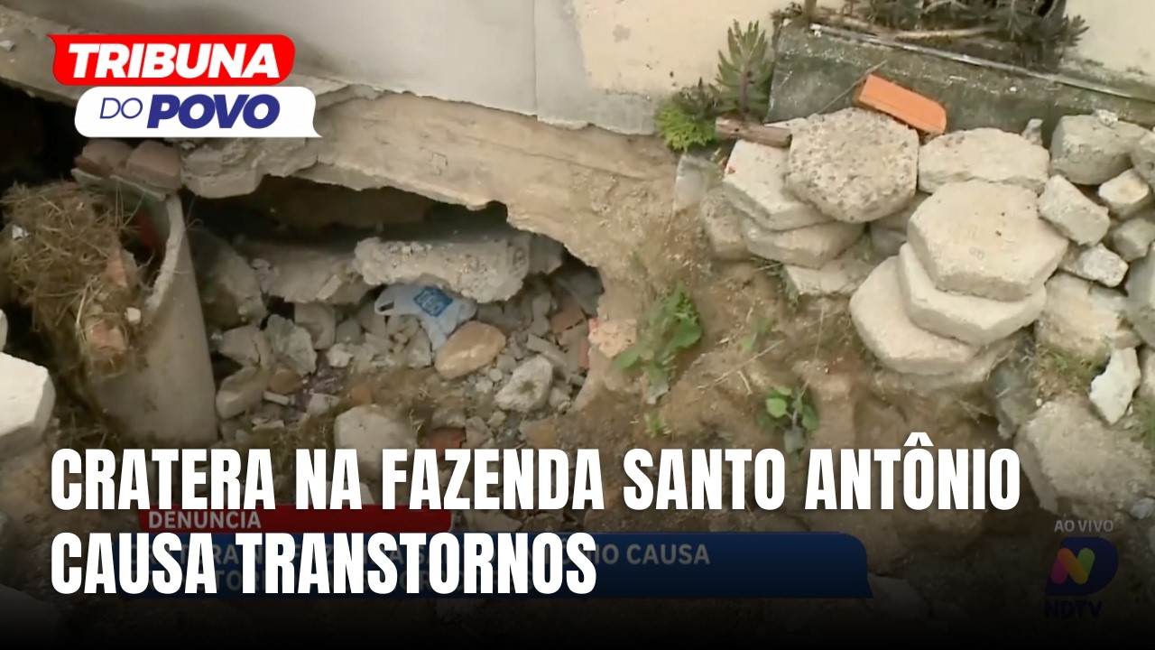 Cratera em rua da Fazenda Santo Antônio preocupa moradores