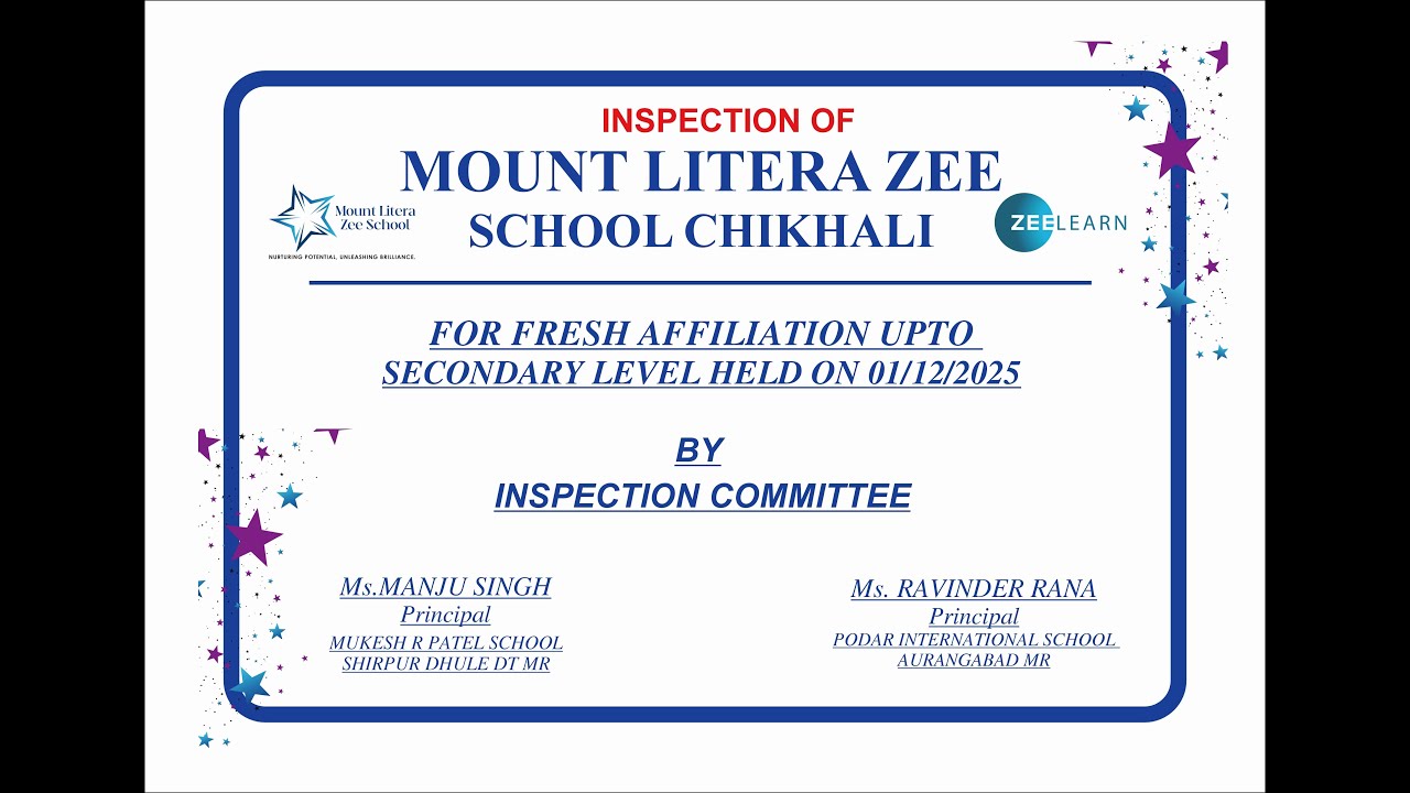 Mount Litera Zee School, Chikhali CBSE Inspection 2025