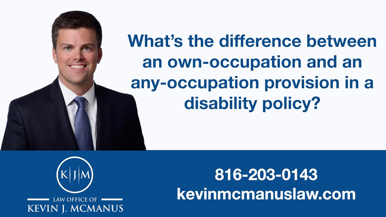 What's the difference between an own-occupation and any-occupation provision in a disability policy?
