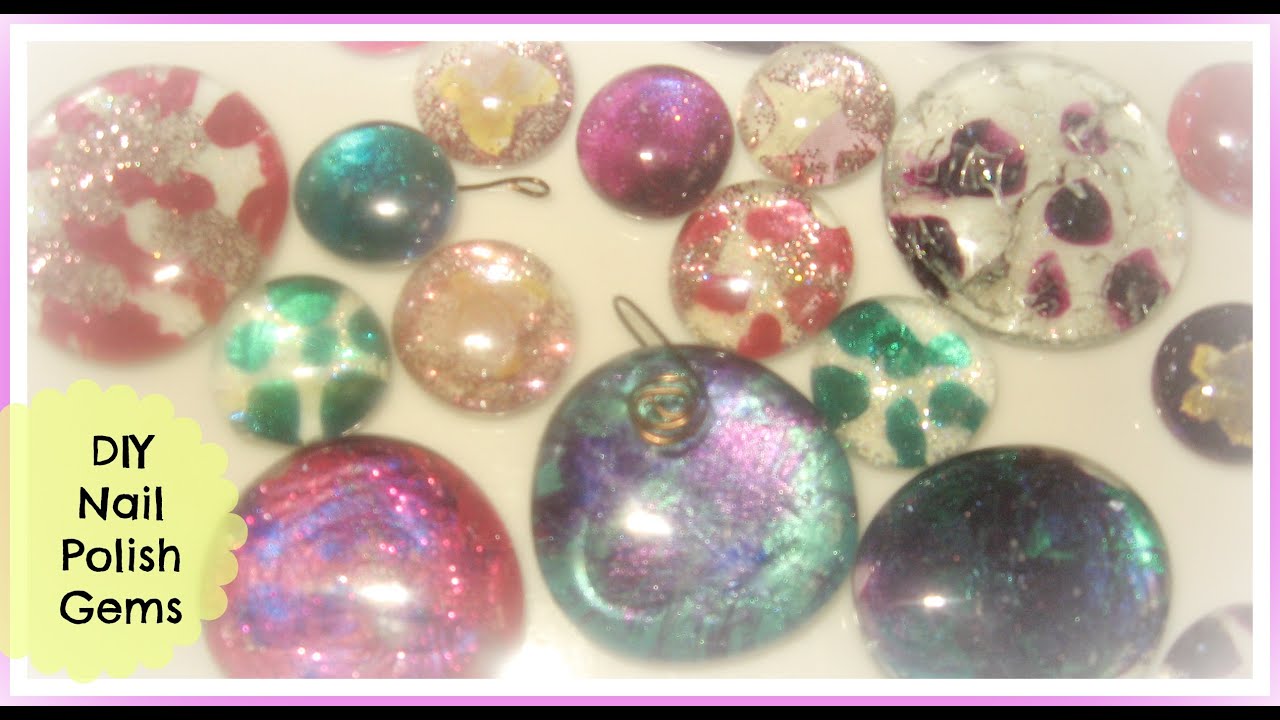 Recycle Nail Polish Jewelry Craft Tutorial/ How To- Make Nail Polish Gems