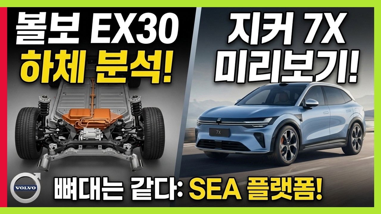 지커 7X 미리보기! 볼보 EX 30 하체분석! 예상 보다 훨씬 강력했다! 프리미엄 하체 정석 #SEA플랫폼 #볼보전기차 #zeekr #폴스타4