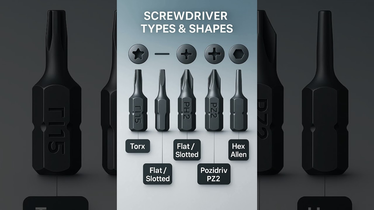 Screwdriver Types & Uses 🔧🪛 | Torx, Slotted, Pozidriv, Allen Explained!