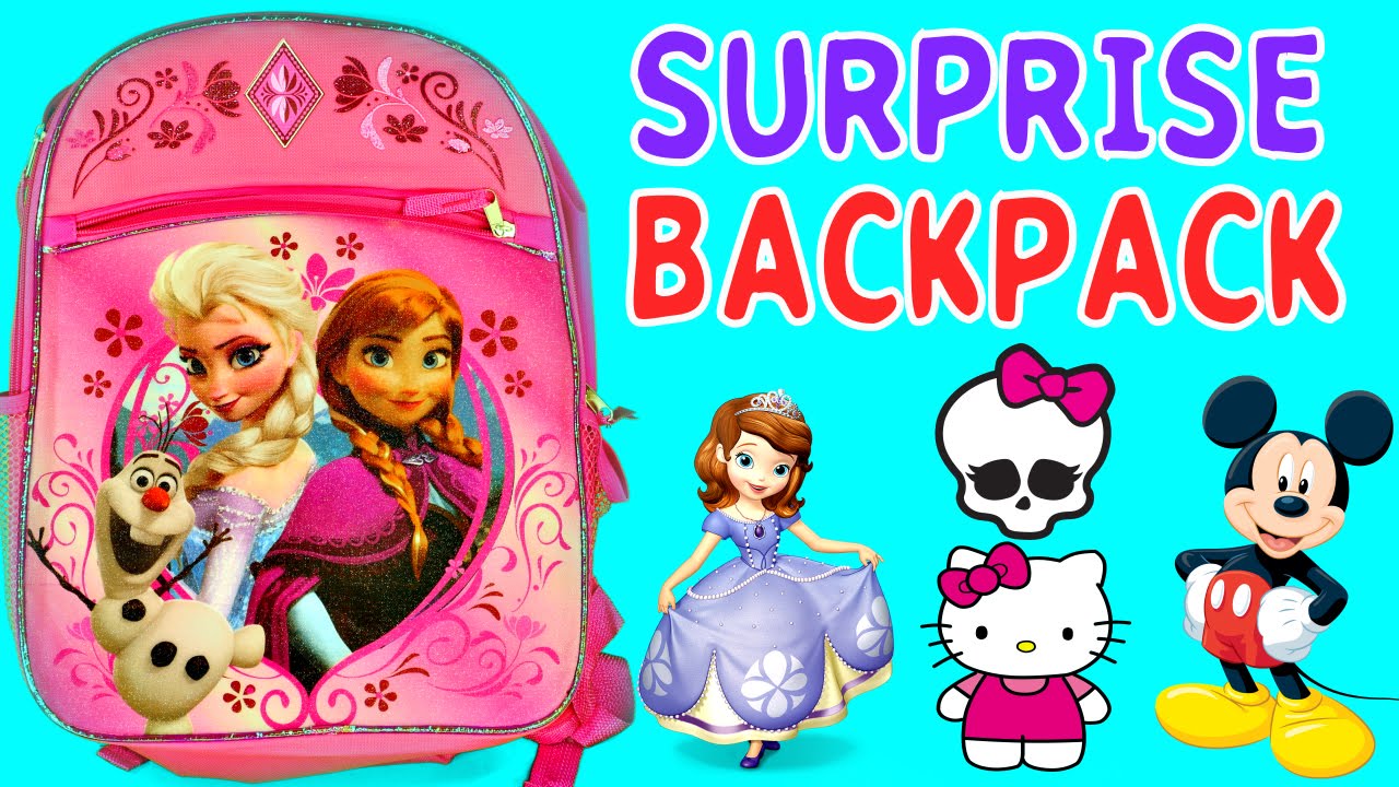 SURPRISE BACKPACK Barbie Monster High Hello Kitty Mickey Mouse Clubhouse Frozen MLP Sofia The First