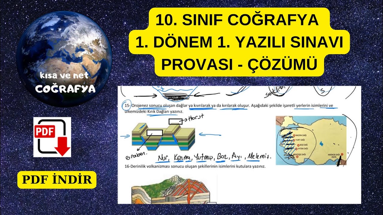 10. Sınıf Coğrafya 1. Dönem 1 Yazılı örneği, provası çözümü MEB 2025