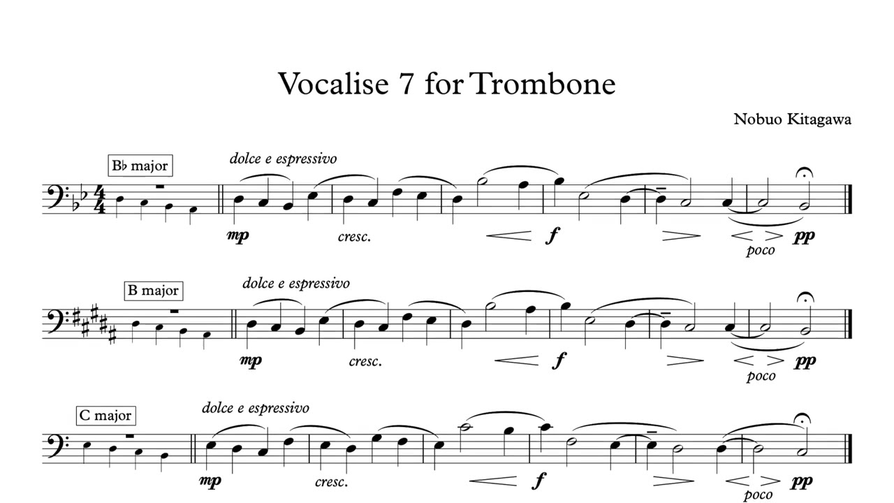 Vocalise 7 For Trombone　トロンボーンの為のヴォカリーズ７
