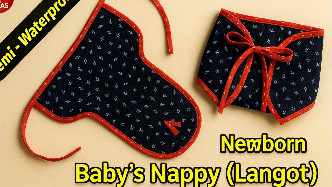 How to Make a Newborn Baby’s Nappy (Langot) | Easy DIY Semi-Waterproof Cloth Diaper