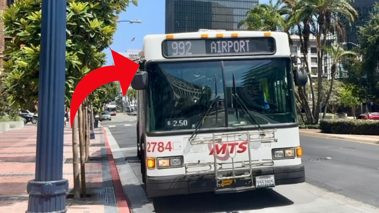 San Diego Metropolitan Transit System 992 Bus Ride: Downtown to Airport