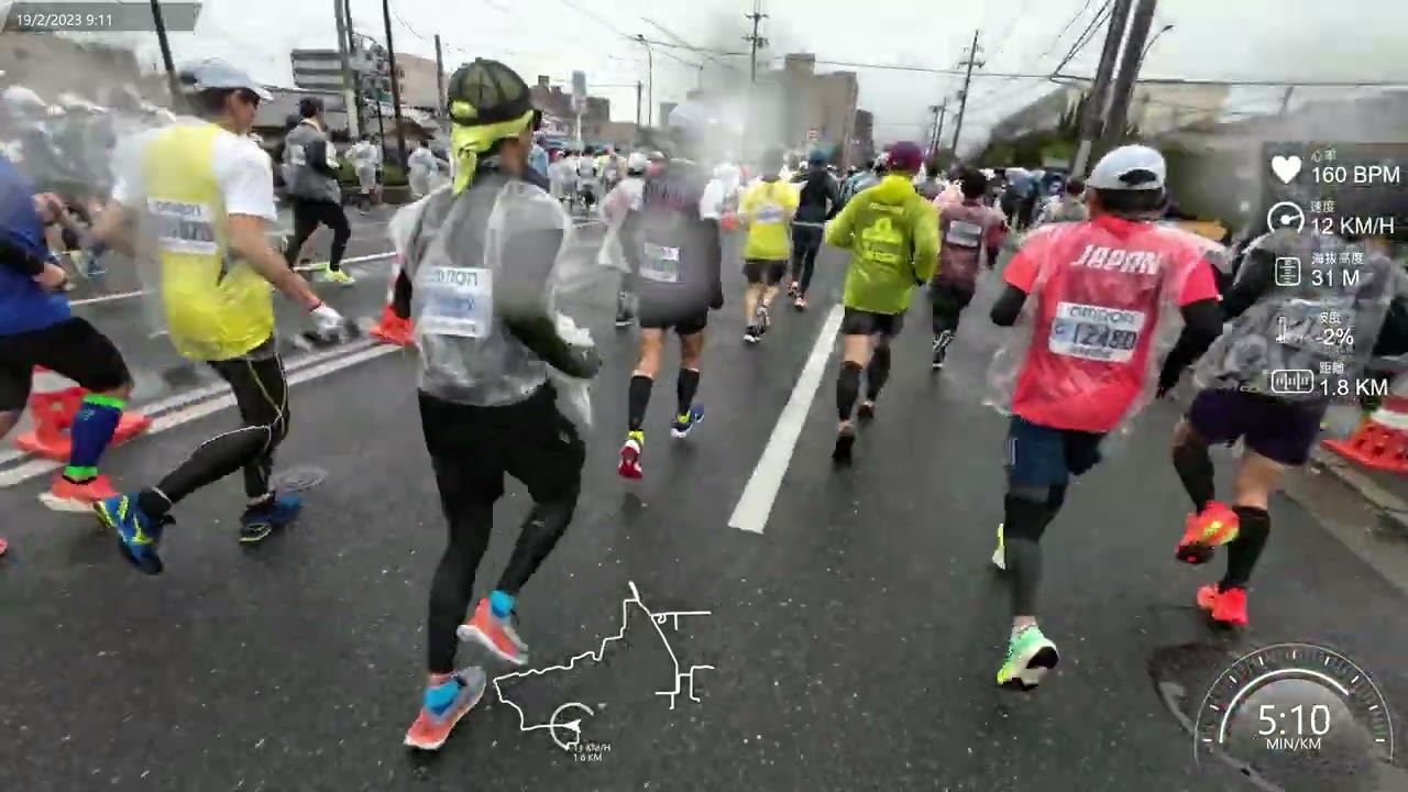 Kyoto Marathon 京都馬拉松 京都マラソン 2023 FPV 4K (SUB 330) C區起步 Full Course