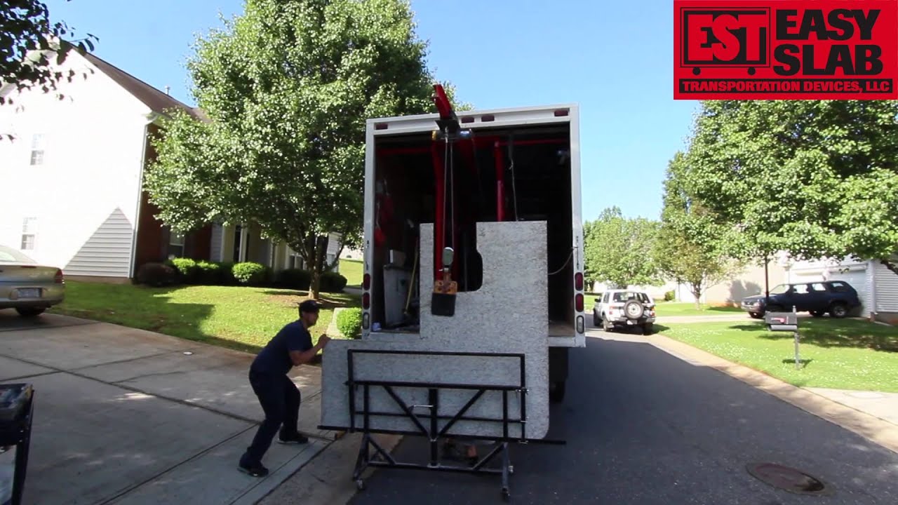 Our Slab Transportation and Installation Cart in action!