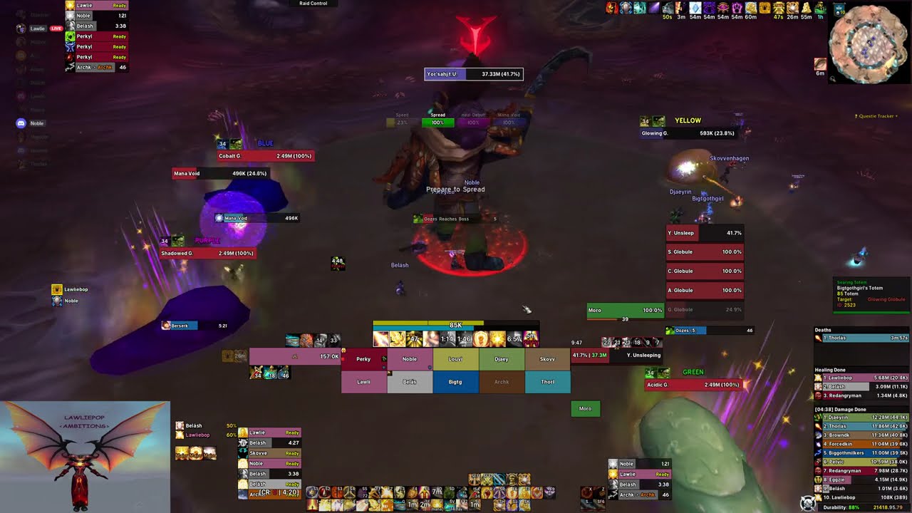 Ambitions VS Yor'Sahj 10 HC - Hpal PoV - avg. ilvl 390