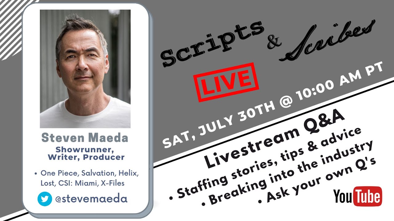 S&S LIVE (Ep 48) Showrunner, Writer, Producer Steven Maeda - One Piece, Lost, X-Files
