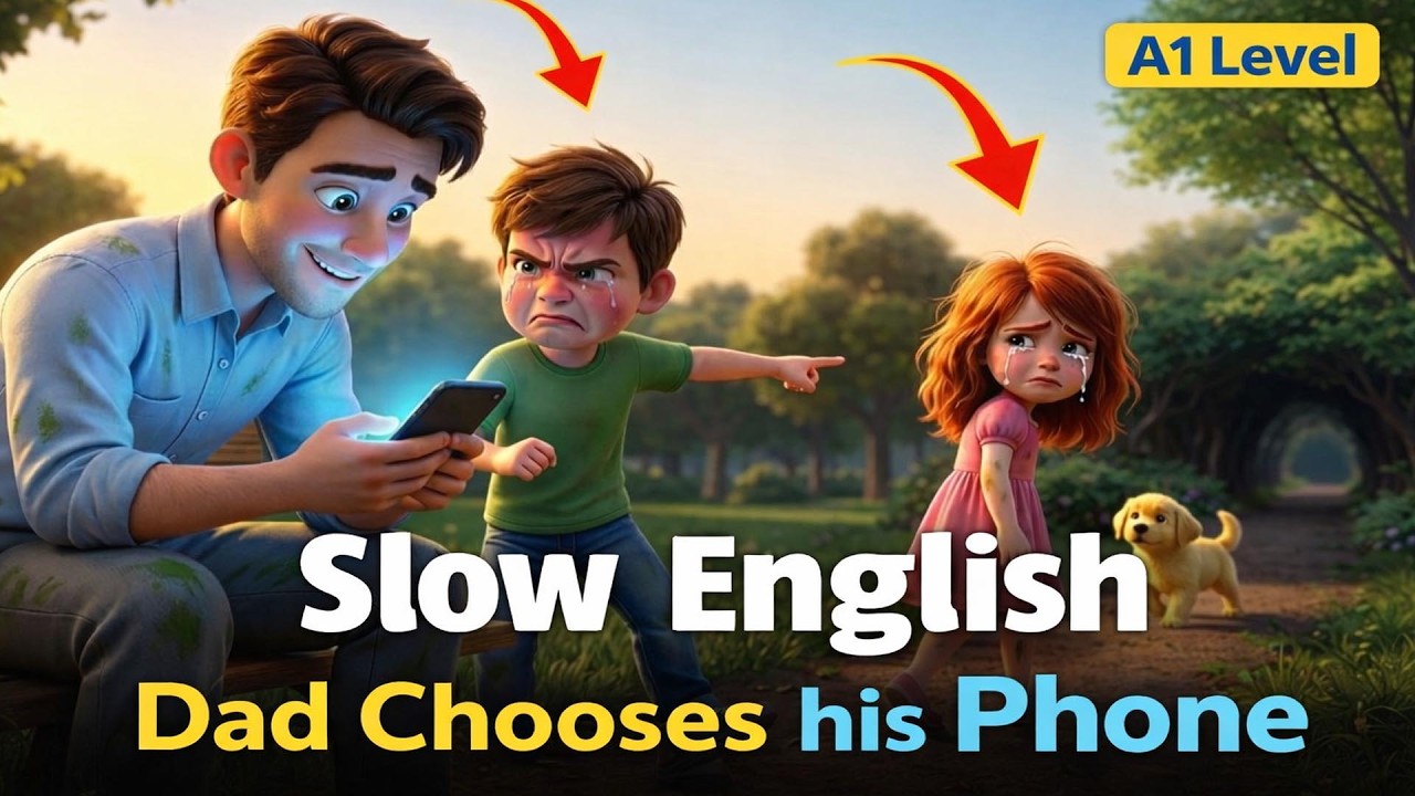 Dad, Do You love Phone more than Us | English Listening Practice for Beginners (A1 - A2 Level)