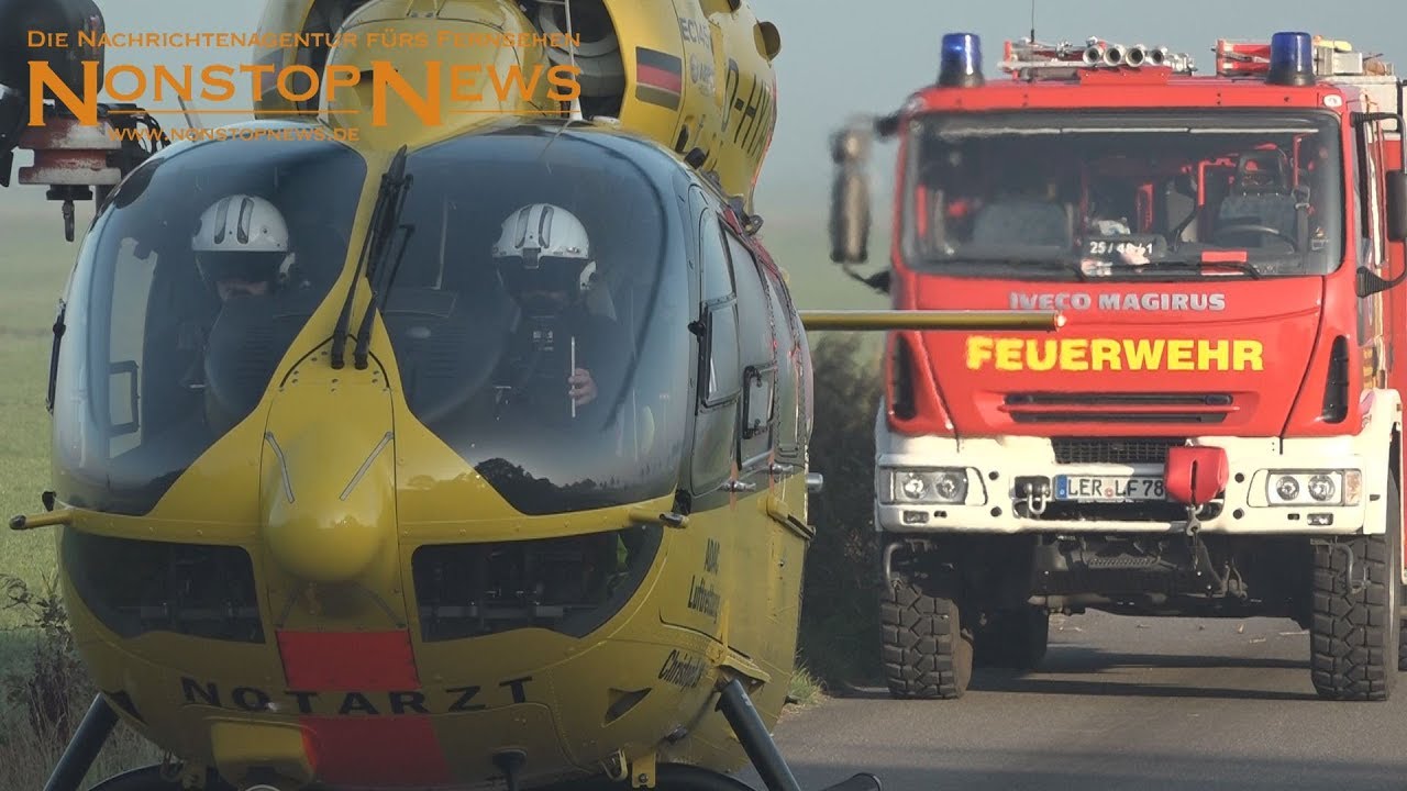 Einsatz Verkehrsunfall für die Feuerwehren in Westoverledingen - 10.10.18 - log