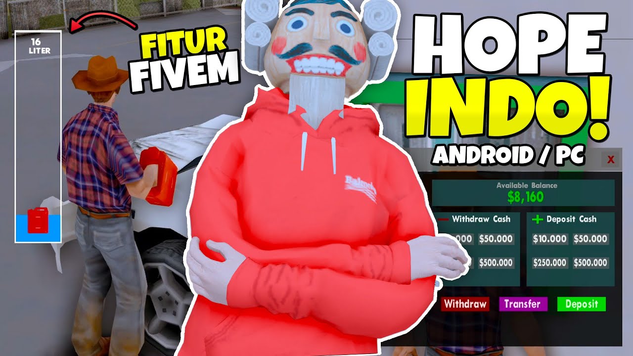 AKHIRNYA ADA SERVER HOPE INDO FIVEM DI ANDROID !?! -  GTA SAMP ROLEPLAY INDONESIA