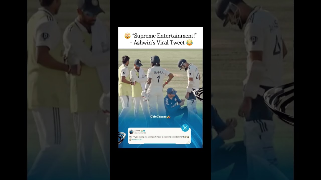 😂🔥R Ashwin Reacts! &ldquo;Physio Taping Over Impact Injury = Supreme Entertainment