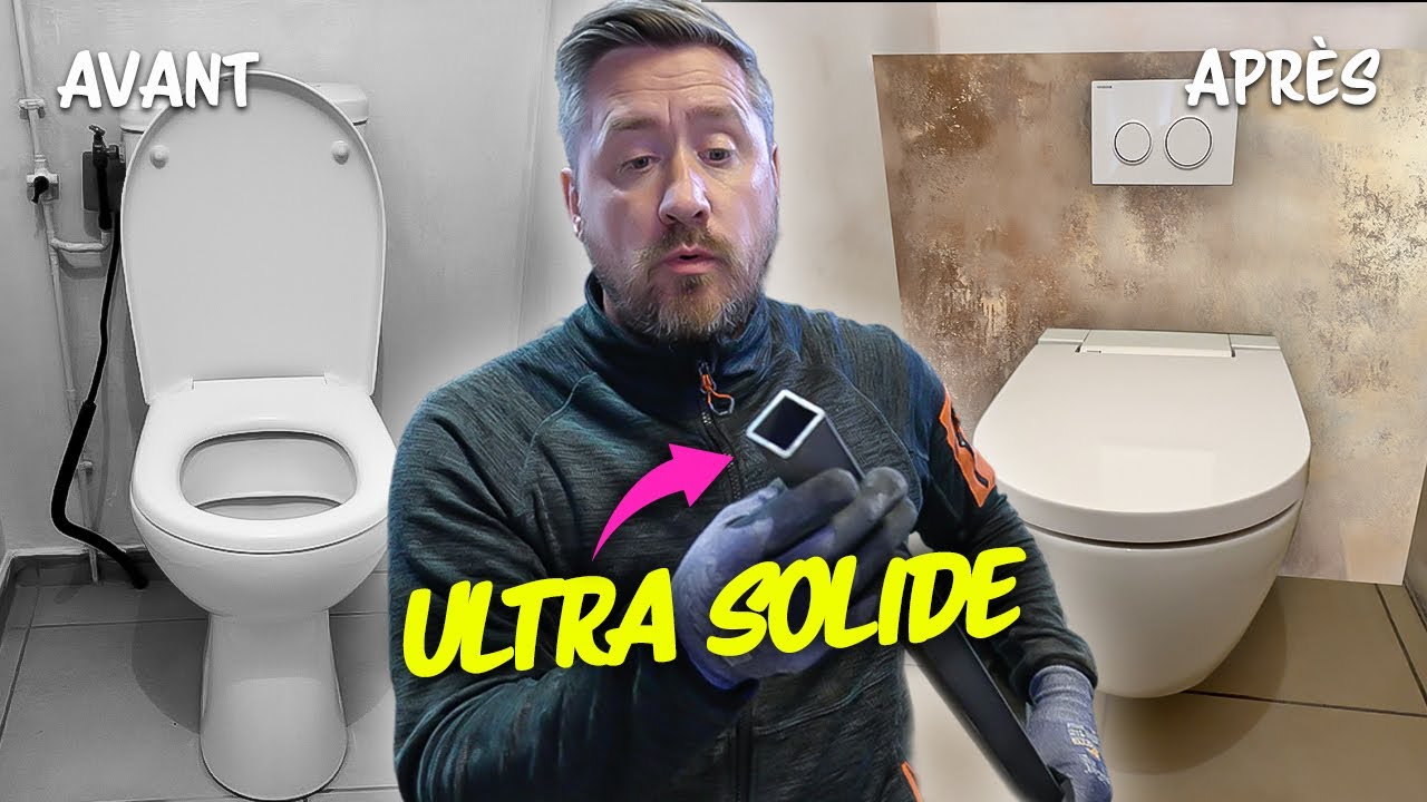 Je pose un WC SUSPENDU INARRACHABLE grâce à une ASTUCE TOUTE SIMPLE !