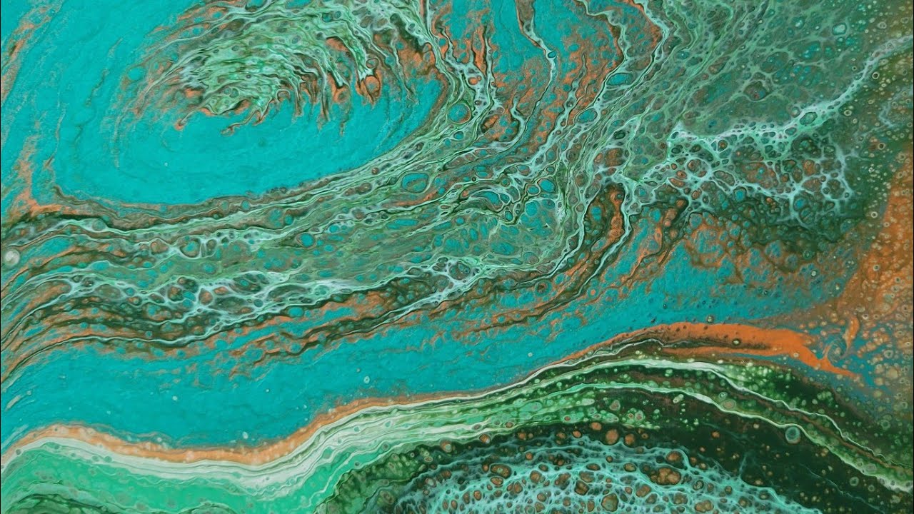 (309) ACRYLIC POURING - Using Dutch Pour Leftovers for a Ring pour...Underwater Scene Results!
