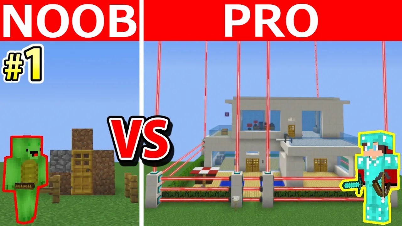 NOOB vs PRO Episode 1: SAFEST SECURITY HOUSE BUILD CHALLENGE