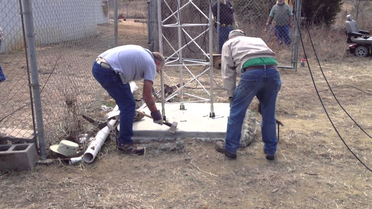 70 FOOT SELF SUPPORTING TOWER UP TODAY 2/22/2014 PART 2 OF 2