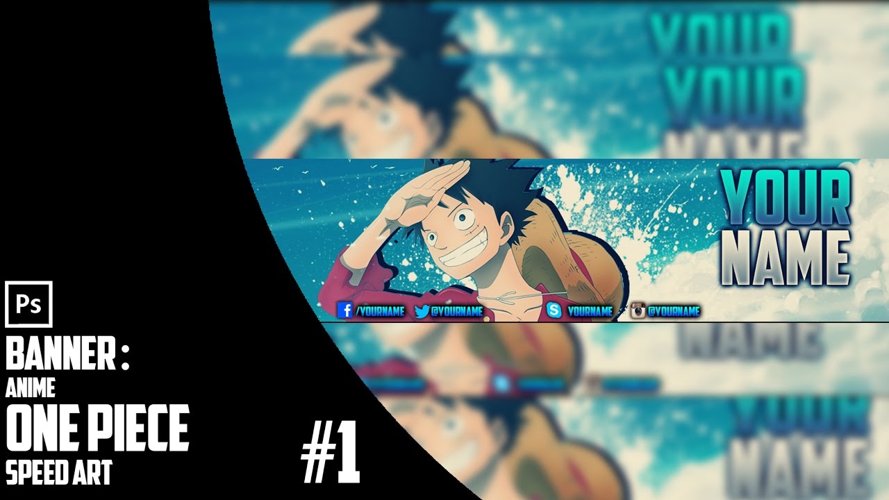 One Piece Banner Template Edit. Speed Art #1 (PSD) [Free Download]