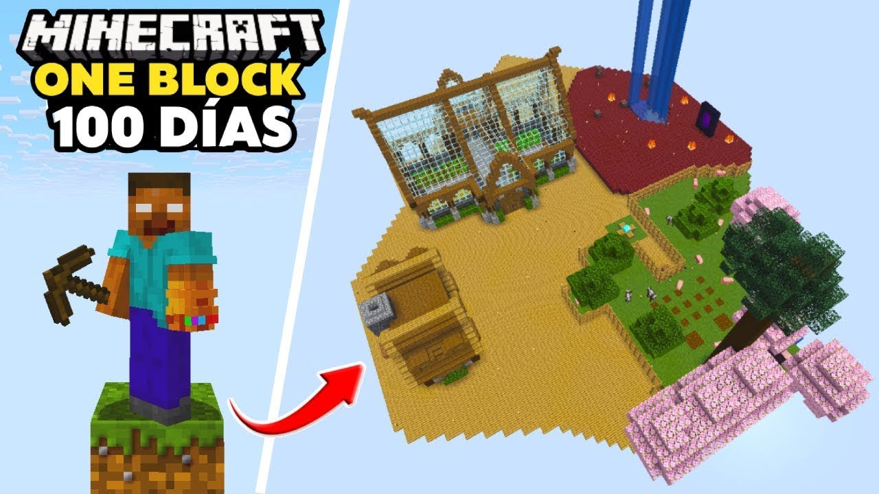 Sobreviví 100 días en un solo bloque de Minecraft