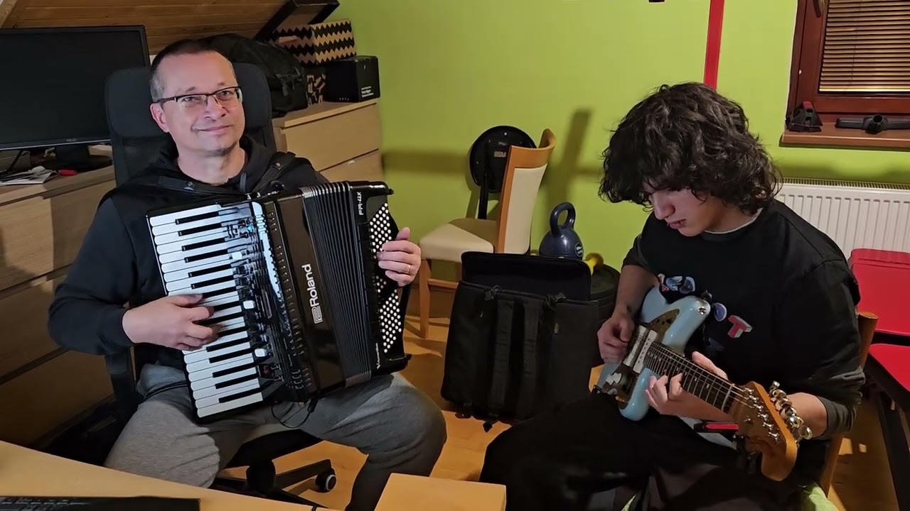 Hotel California guitar solo and accordion