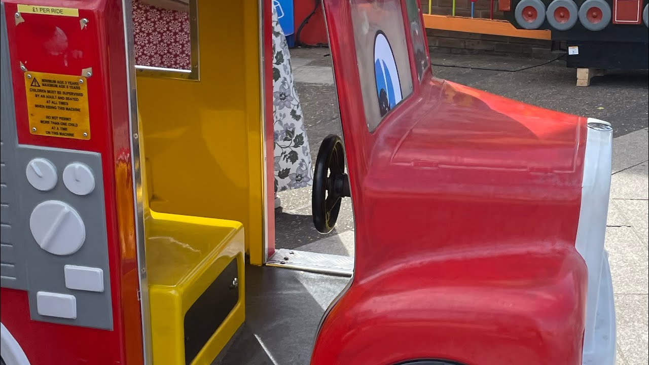 RG Mitchell/Jolly Roger Fred’s fire Truck Kiddie Ride (Mute on One Speaker) (NOW Gone)