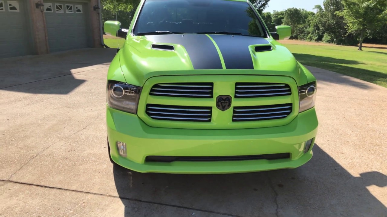 2107 DODGE RAM 1500 CREW CAB SUBLIME GREEN 5.7L HEMI SPORT USED FOR SALE INFO WWW.SUNSETMOTORS.COM