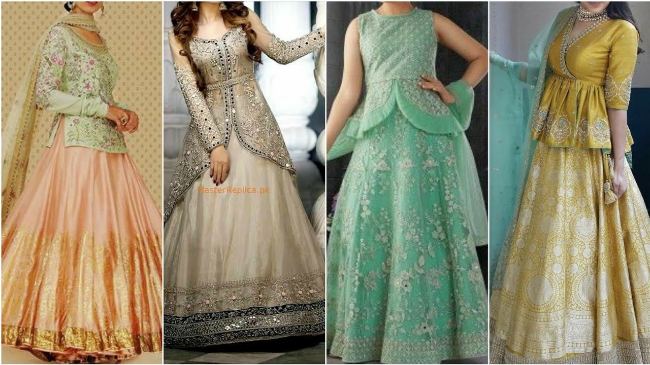 Lehenga with long choli latest collection/ lehenga with long kurti/ lehenga long blouse designs