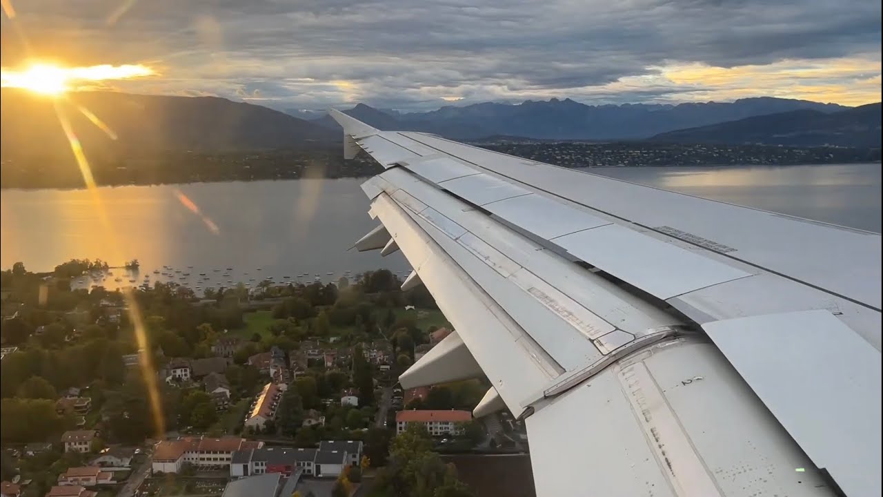 BREATHTAKING APPROACH | Swiss A321-100 smooth landing at Geneva Airport with a stunning view