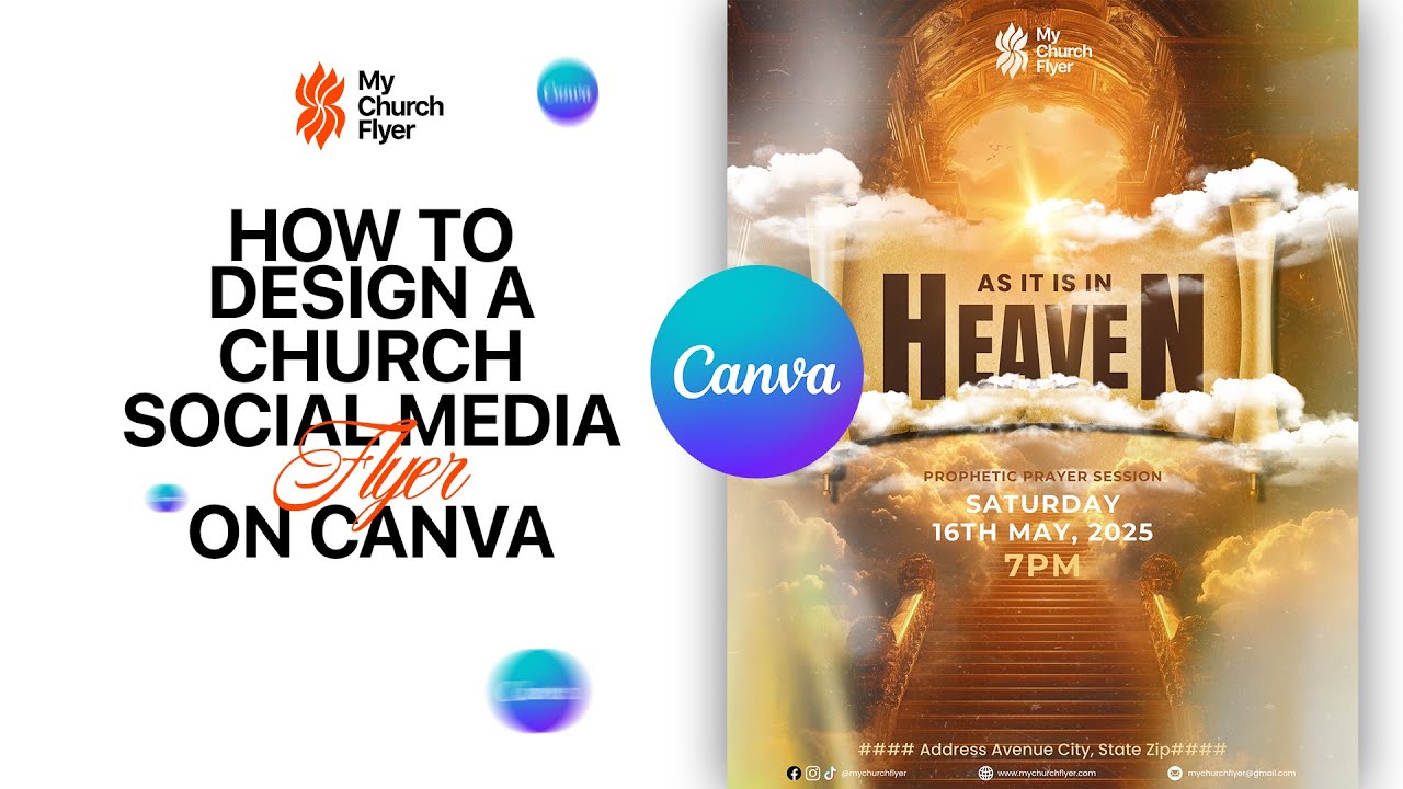 Church Flyer Template Design Social Media | Canva Tutorial