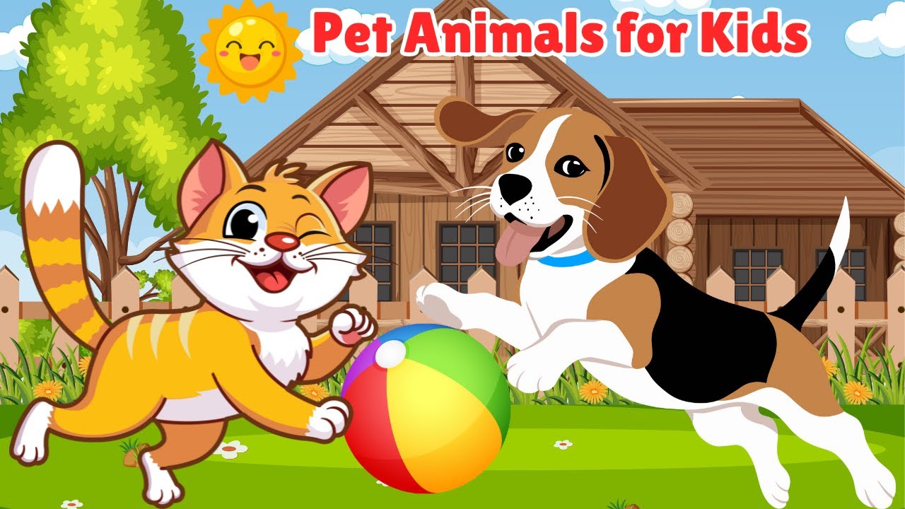 Learn Pet Animals Names for Kids | Pet Animal Names with Pictures & Sounds | Learning Video