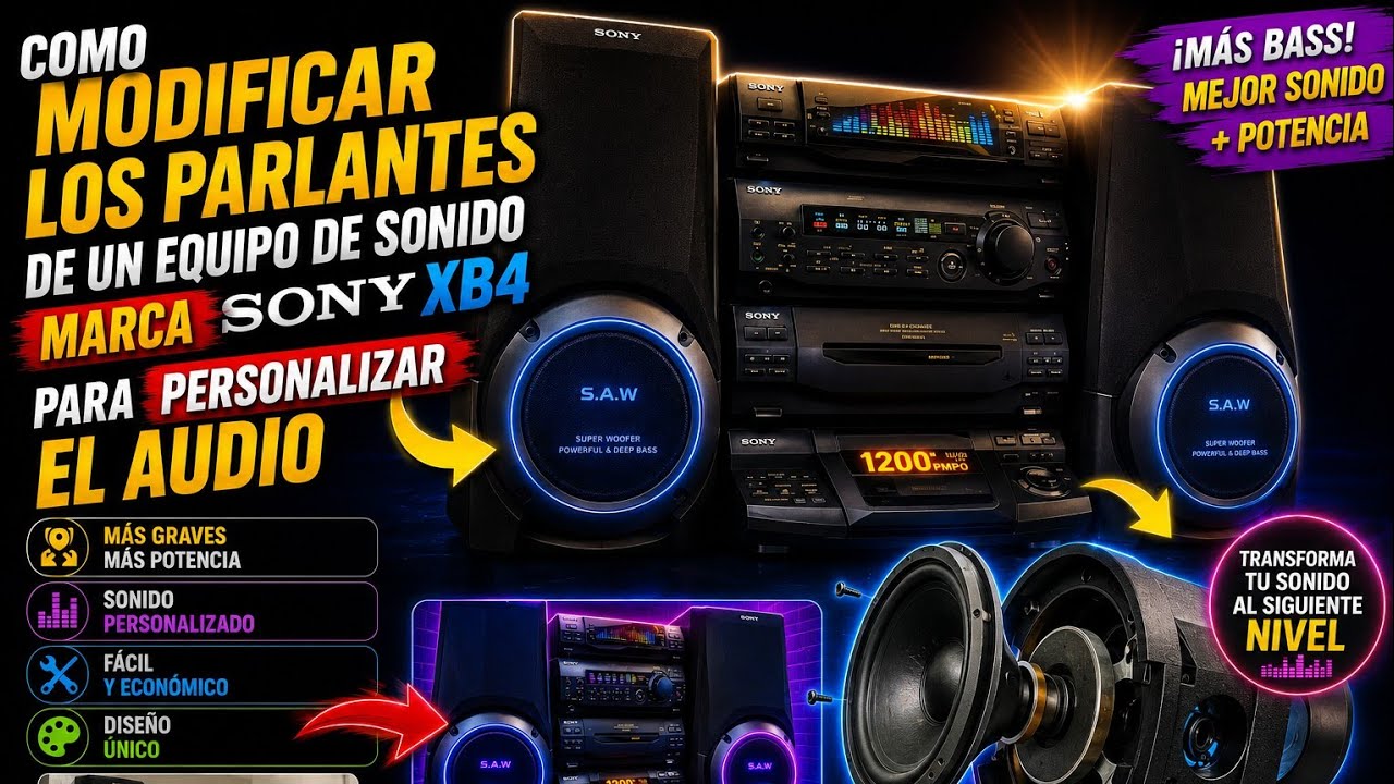 COMO PERSONALIZAR EL AUDIO DE UN EQUIPO DE SONIDO SONY XB4🔉🔊