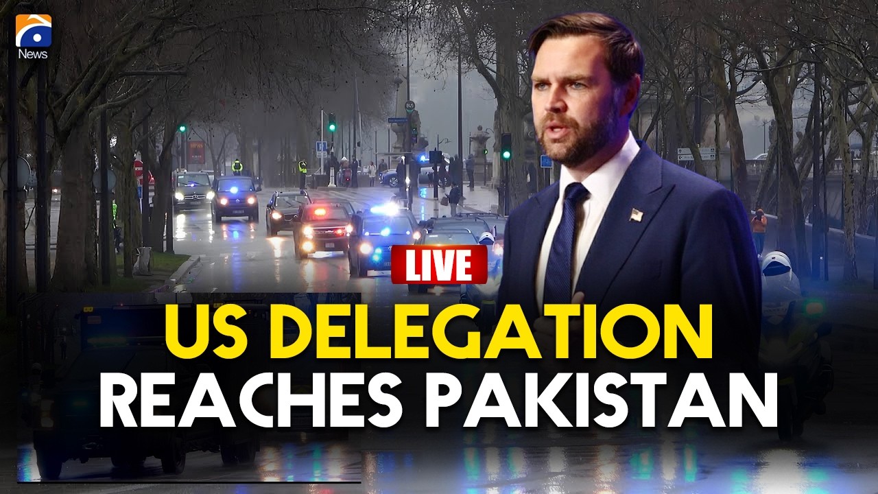 🔴 𝗟𝗶𝘃𝗲: US Delegation Led by JD Vance Arrives in Islamabad via Nur Khan Airbase | Geo News English