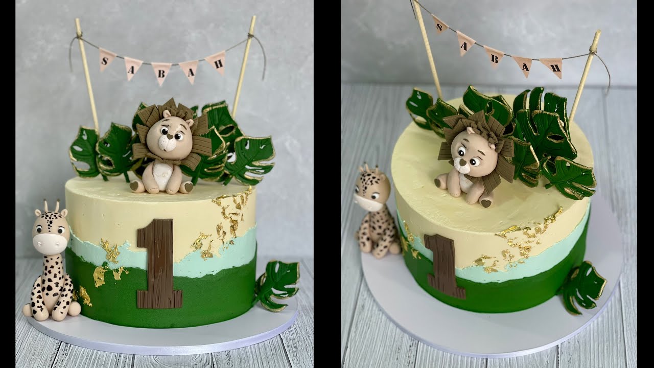 Lion & Giraffe Cake