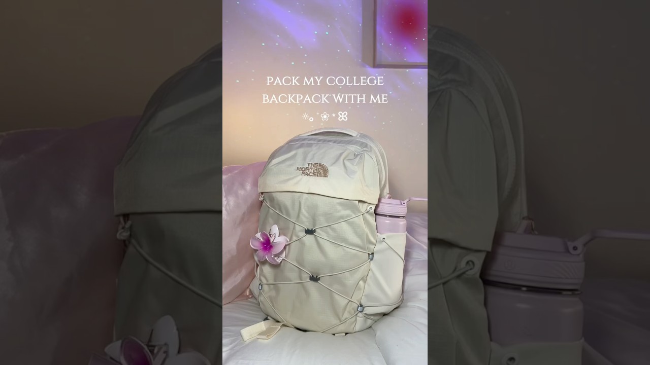 pack my college backpack with me 🎀 #asmr #packing #beauty #makeup #university #stanford