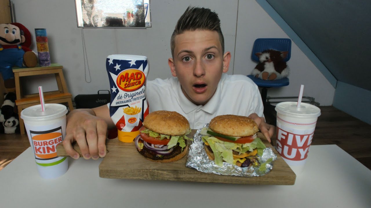 FIVE GUYS VS BURGER KING MUKBANG.💪!( ULTIMATE FASTFOOD MUKBANG)| 4K