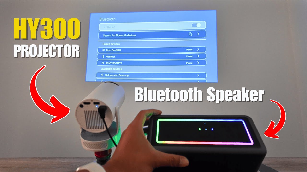 Проектор HY300 с Bluetooth-динамиком для подключения — EASY Stey-by-STEP
