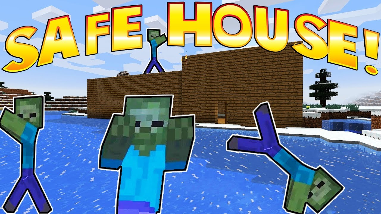 LEGO ZOMBIE SAFE HOUSE! - Minecraft Gameplay - Crafting a Brick Rigs Lego Statue! - Voxel Game