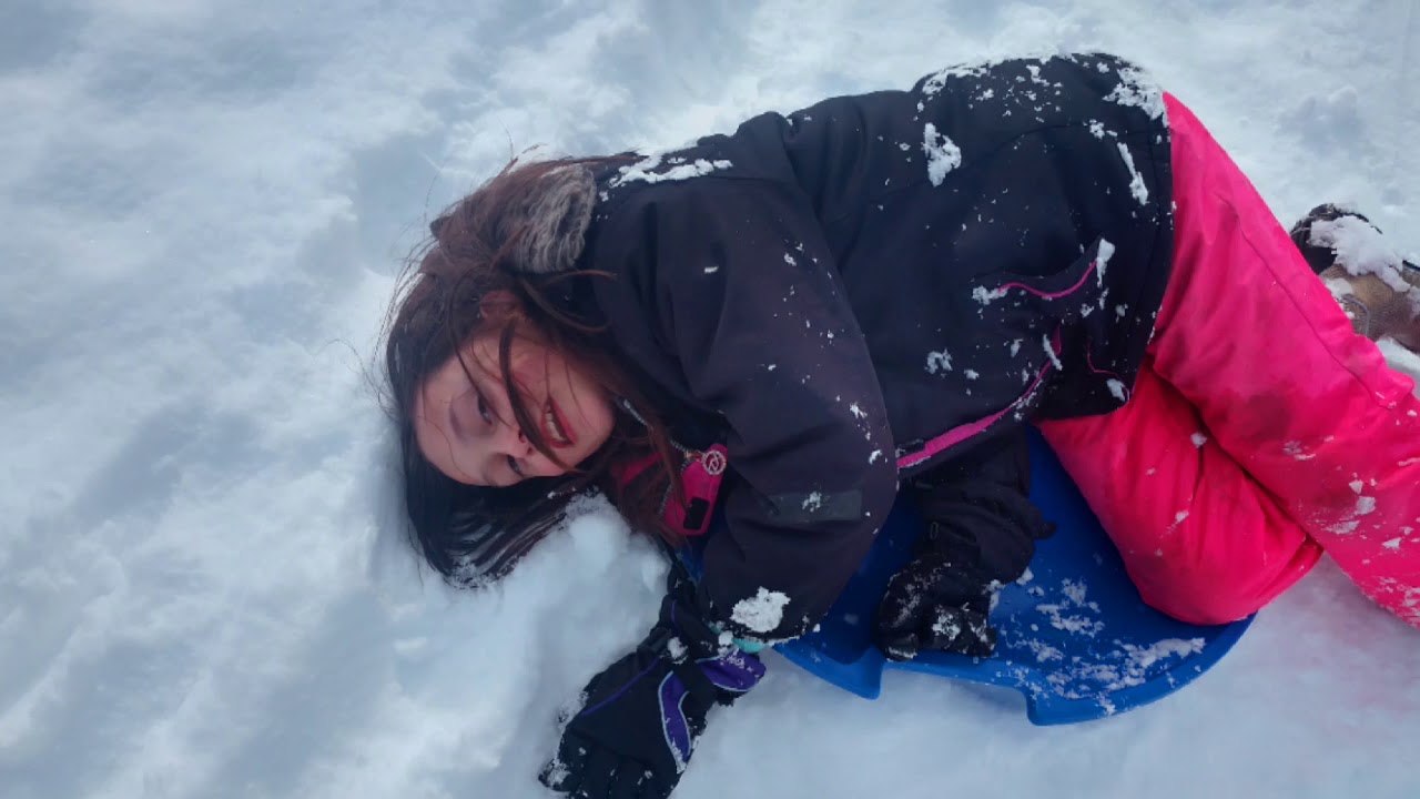 Sledding Loretta French Park March 2018