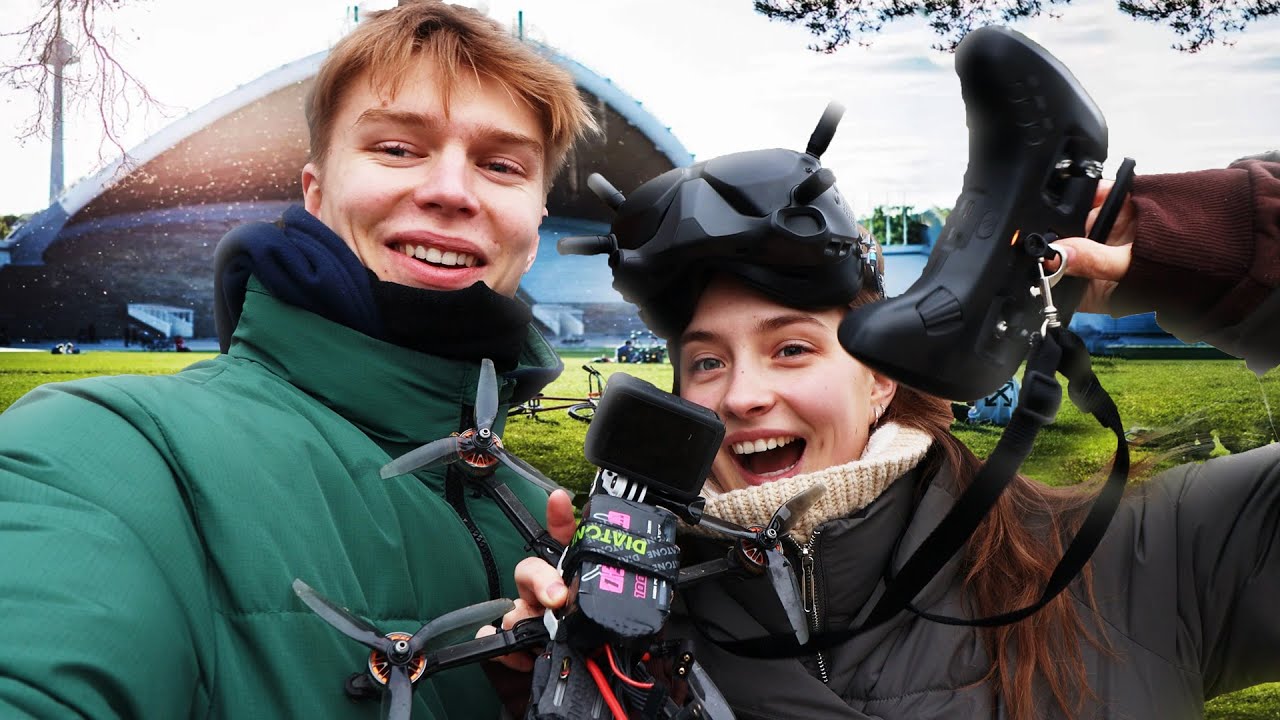 išmokinau Kamilę skristi su FPV dronu