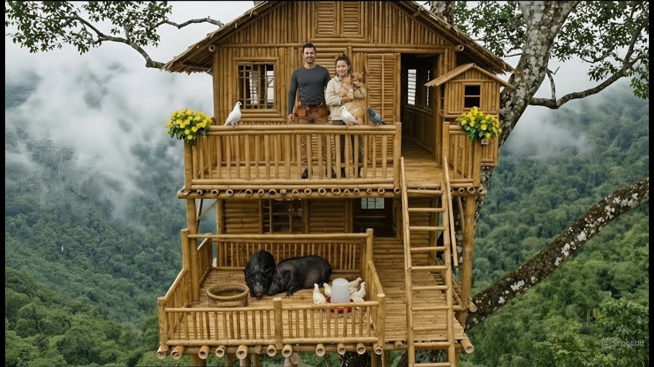 I Built a Massive Treehouse in 30 Days | Full No Talking ASMR Build Process