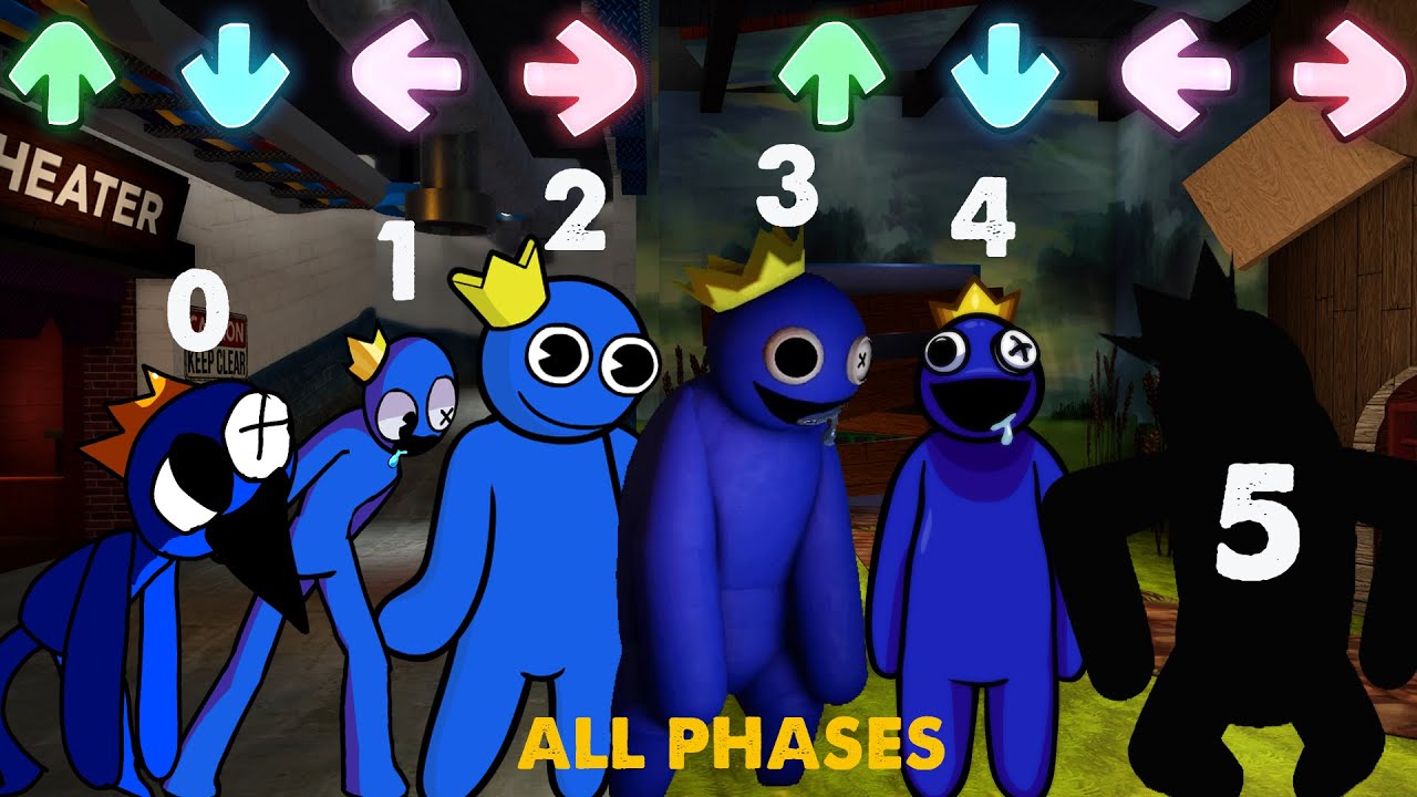 Rainbow Friends Blue ALL PHASES | Friday Night Funkin' | [Roblox]