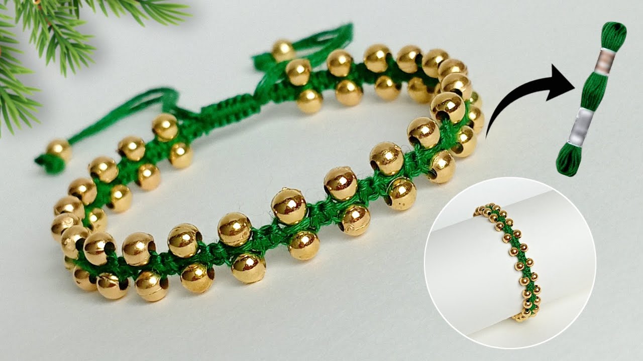 How to make bracelet at home with thread and beads || easy bracelet making || diy handmade bracelet