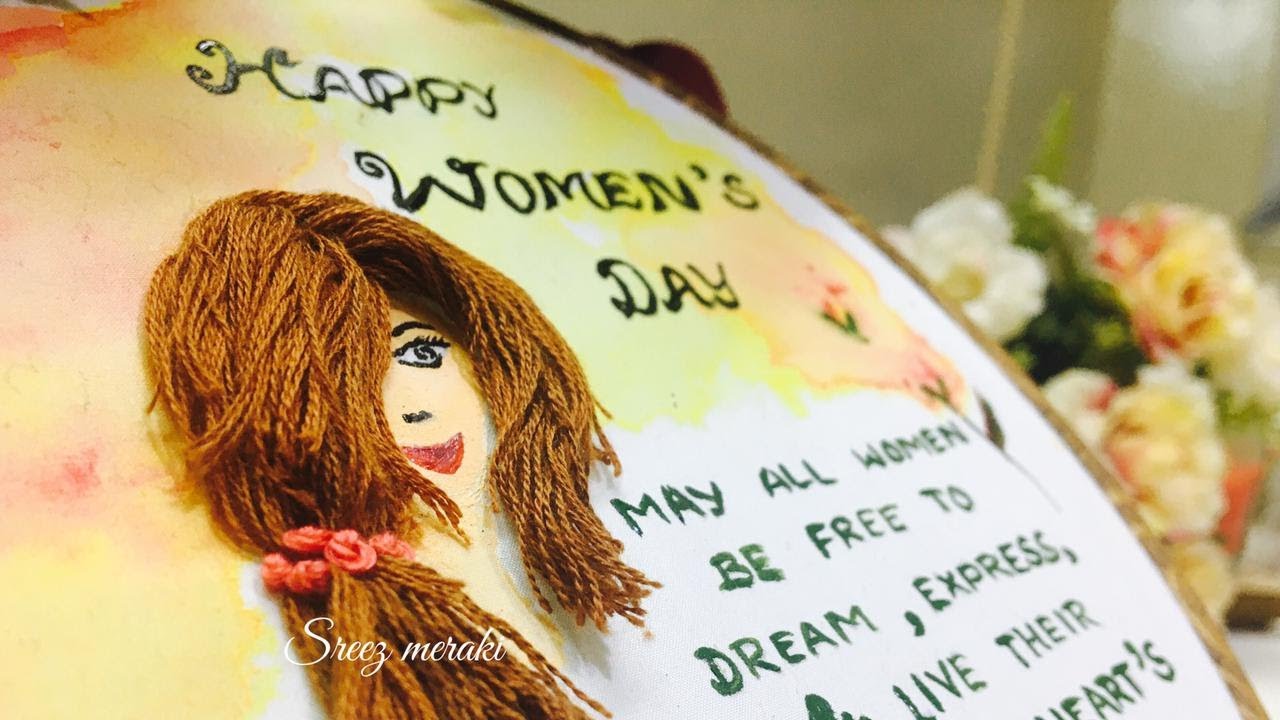women's day special hair embroidery l painting & embroidery l 1000 + Subscribers ❤❤Thank you all ❤❤