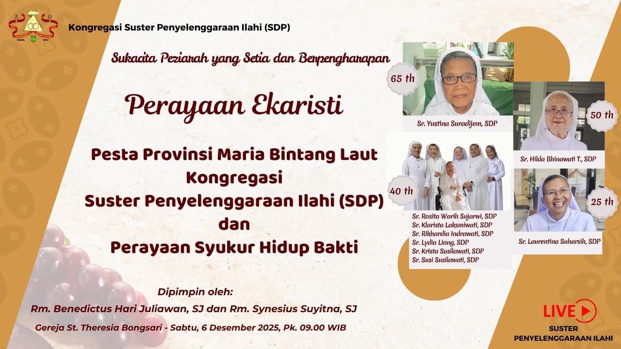 Perayaan Ekaristi Pesta Provinsi Maria Bintang Laut Kongregasi Suster Penyelenggaraan Ilahi (SDP)