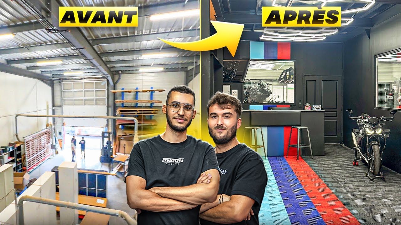 AVANT / APRÈS : ON A CRÉÉ LE GARAGE MOTO DE NOS RÊVES ! (+100 000 €)