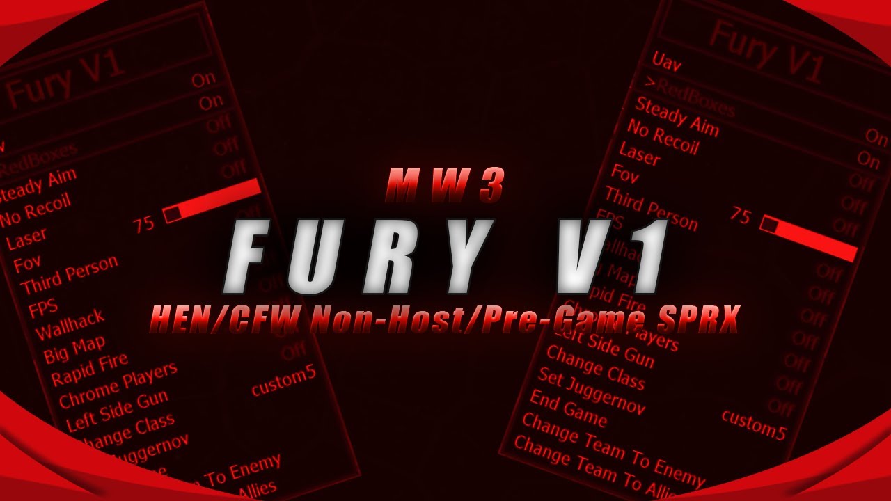 [HEN/CFW/PS3] Free MW3 Non-Host/Pre-Game SPRX Menu | Fury V1 (Aimbot,Rapid Fire And More...)