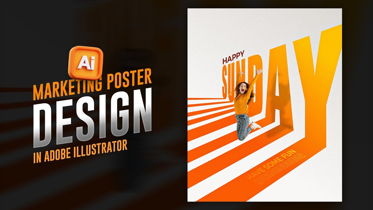 Современный дизайн плаката в Adobe Illustrator | Дизайн плаката Sunday Typography