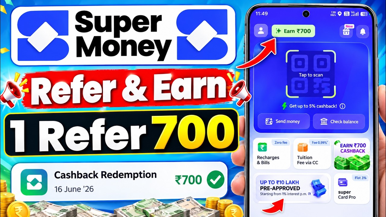 Super Money app Refer and Earn 2026 || super money app se refer kaise kare | Best Refer & Earn App